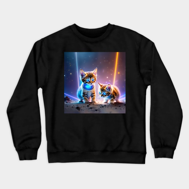 Space Cats 24 Crewneck Sweatshirt by ABSTRACT-IVISM